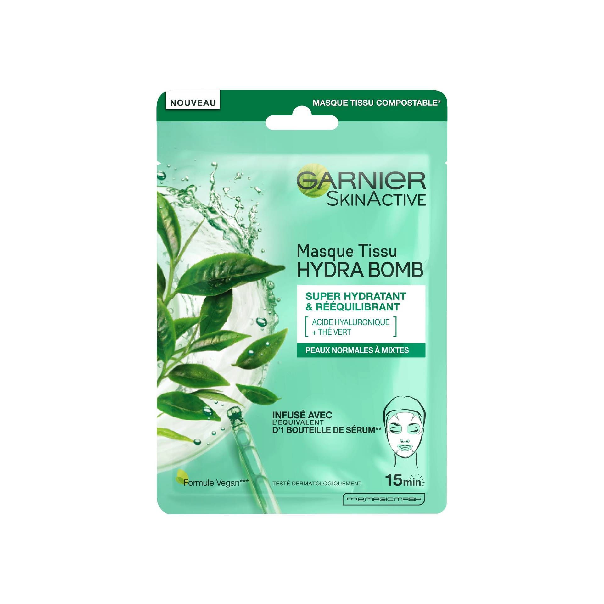 3600541944664 MASQUE TISSU THE VERT HYDRATANT   REEQUILIBRANT